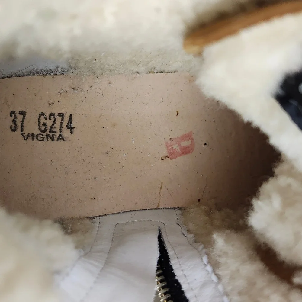Golden Goose Slide Tan Suede Shearling Lined High Top Sneakers Silver Star 37